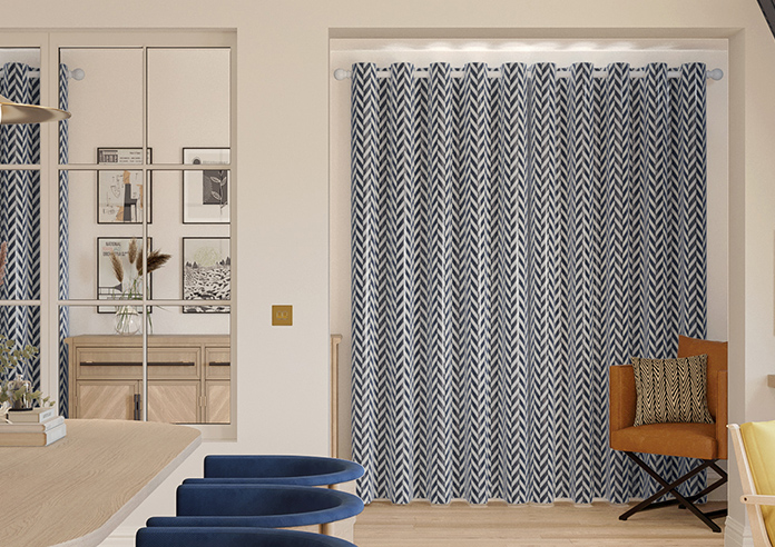Chevron Stripe, Navy - Made to Measure Curtains - Image 7